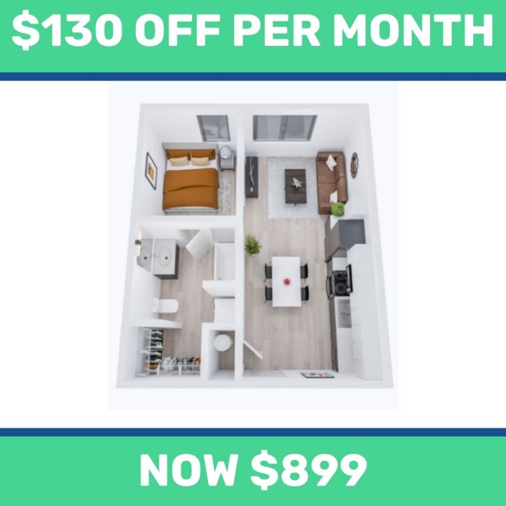 1BR/1BA – Cherry
