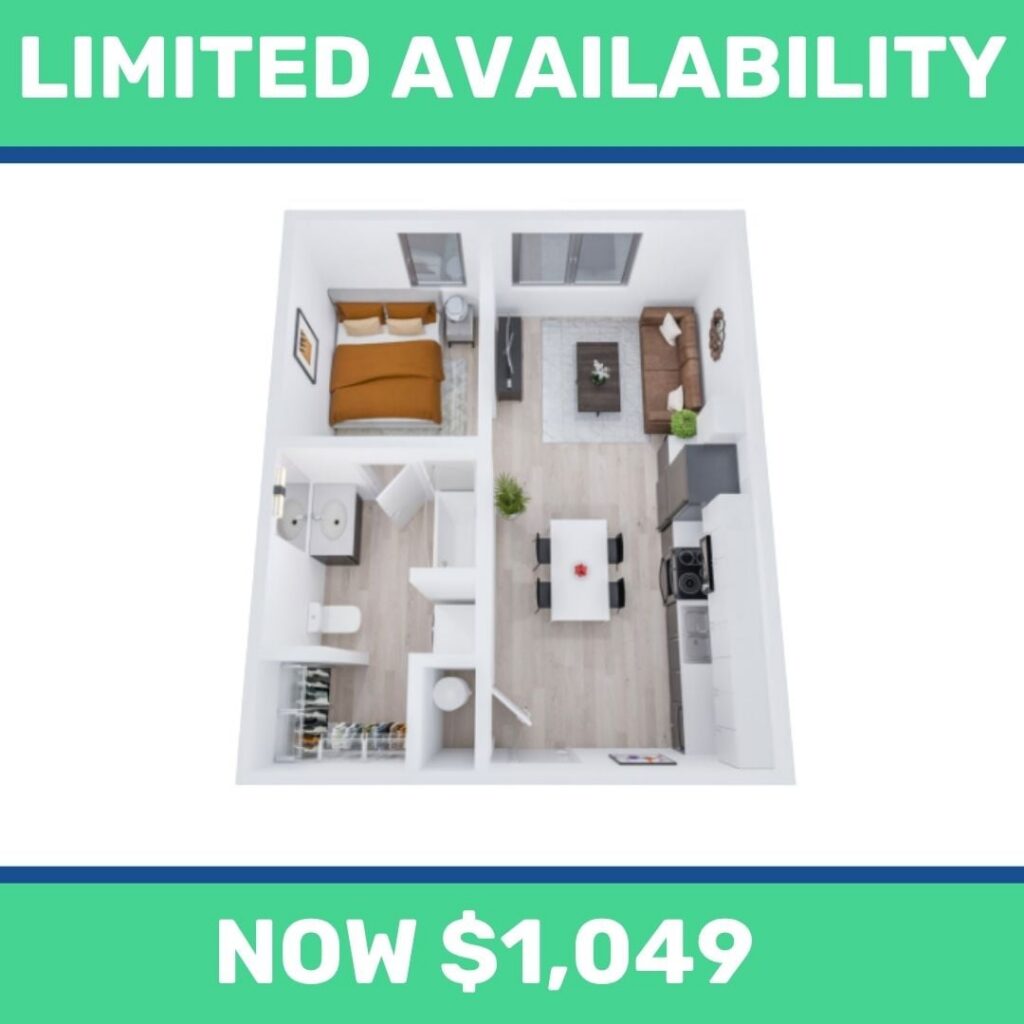 1BR/1BA – Cherry