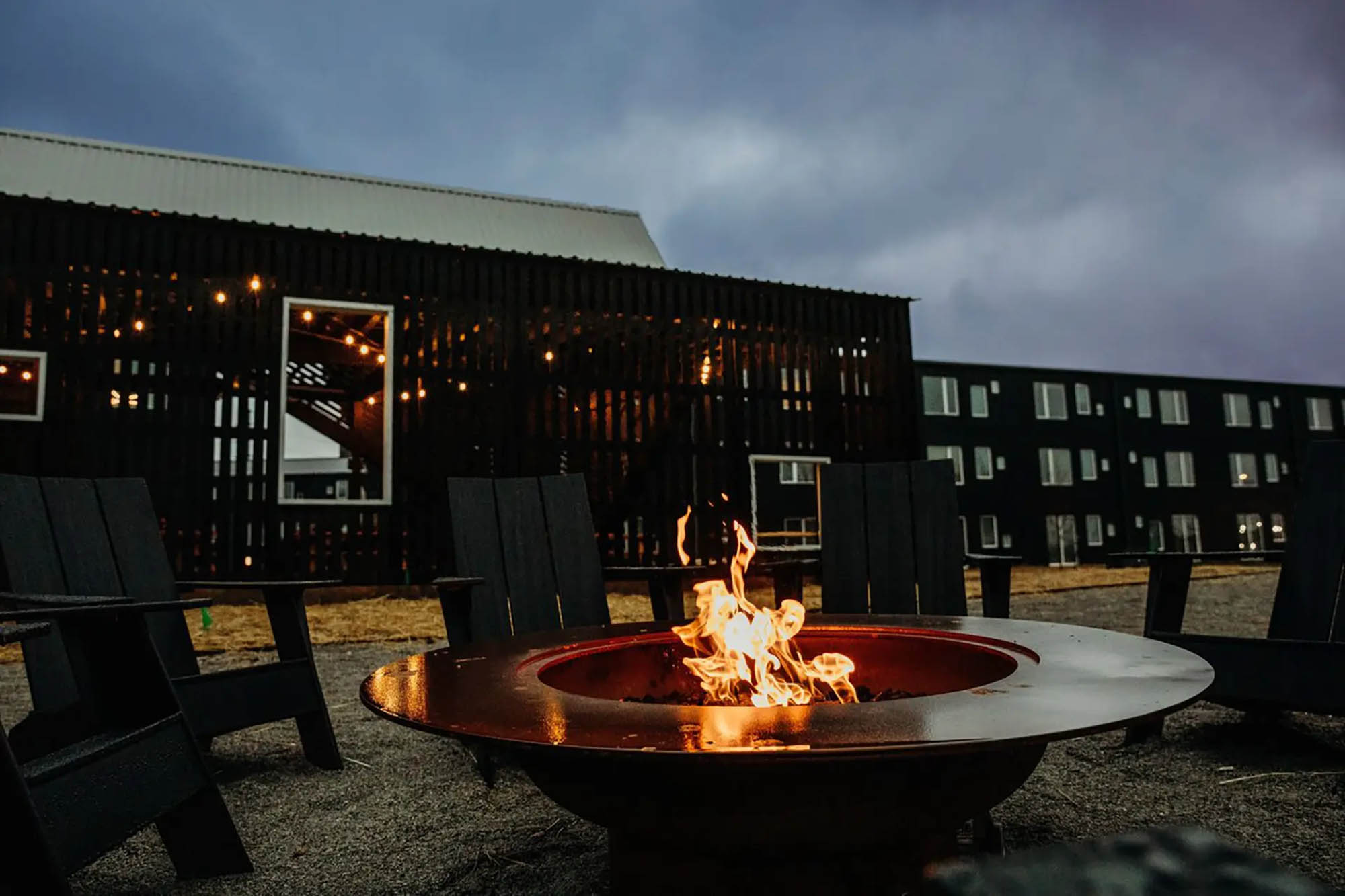 Firepit with outdoor seating